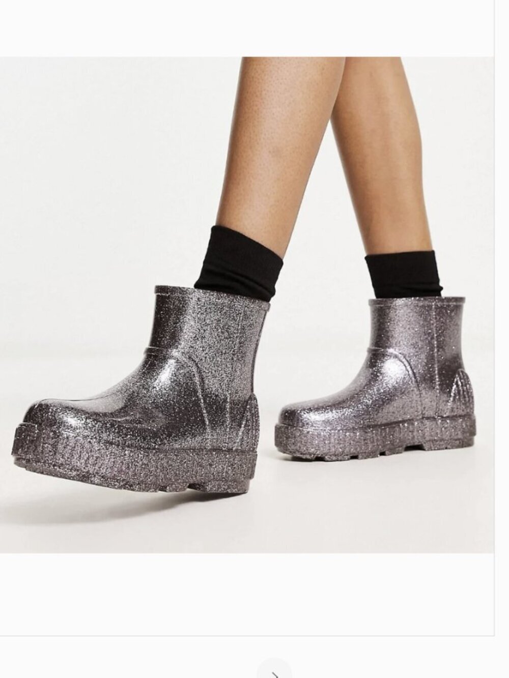 UGG Drizlita Glitter Waterproof Rain Boots Silver Purple Size 7